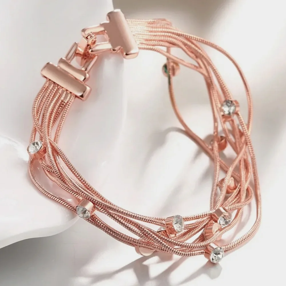 Rose Gold Bracelet +FREE Earrings